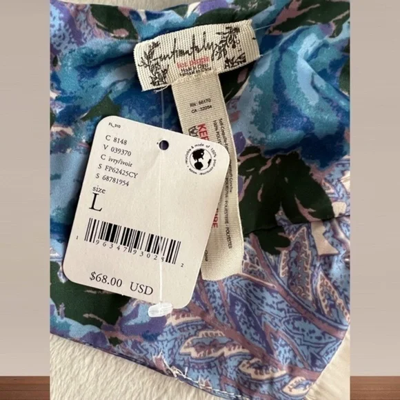 FREE PEOPLE For The Night Silver-Chain-Strap Open Back-Tie Satin Cami-Lg NWT - Picture 7 of 10